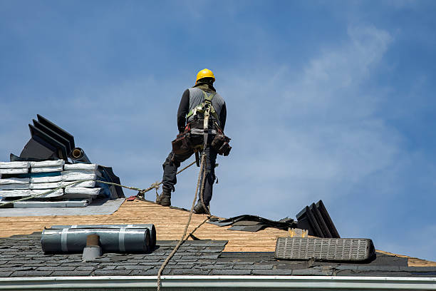 Professional Gutter Installation technician working in Lindsay, TX